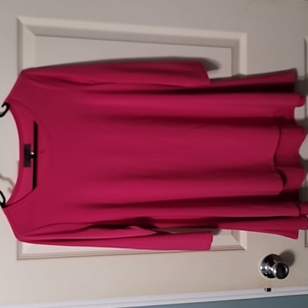 alisha. d Hot Pink 3/4 Sleeve Flared Flutter Oversized Tunic Women's S NWOT Cond